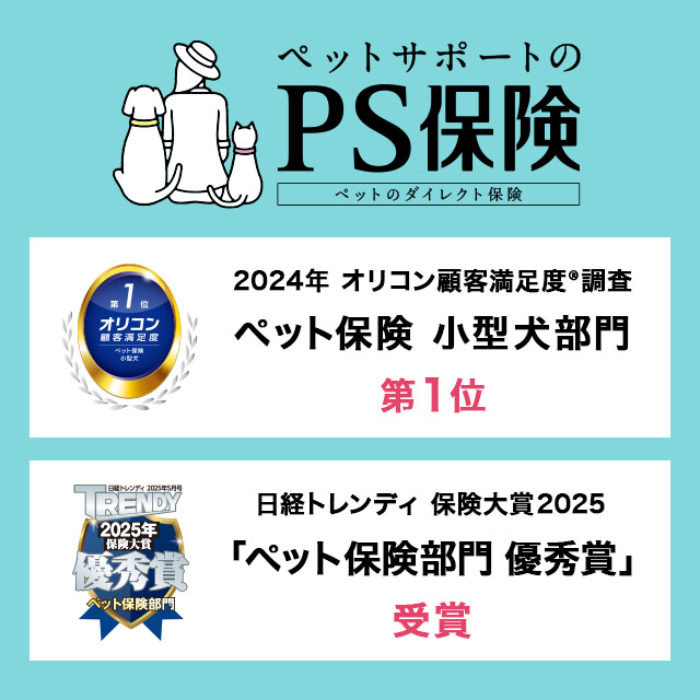 PS保険は2023年オリコン顧客満足度調査ペット保険小型犬部門第1位